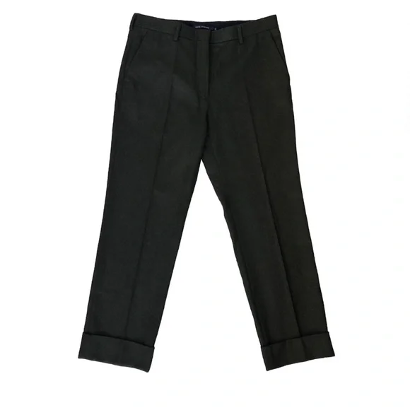 Sofie D’Hoore Wool Dressy Cuffed Olive Green Trouser Pants Women's Size FR 38 - Picture 2 of 15